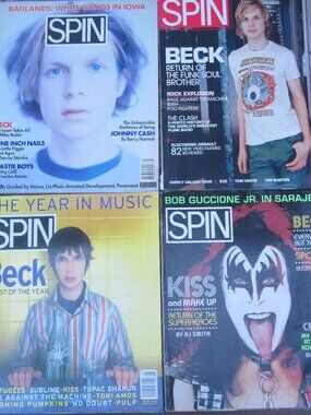 Lot of (4) Beck Spin Magazines - Kiss Gene Simmons-1990's